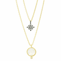 Celestial Double Drop Pendant Necklace - FREIDA ROTHMAN