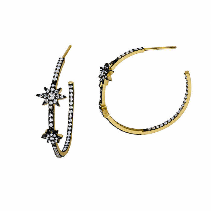 Celestial Pavé Station Hoops