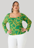 Chain Print Bustier Top