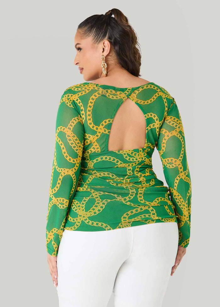 Chain Print Bustier Top