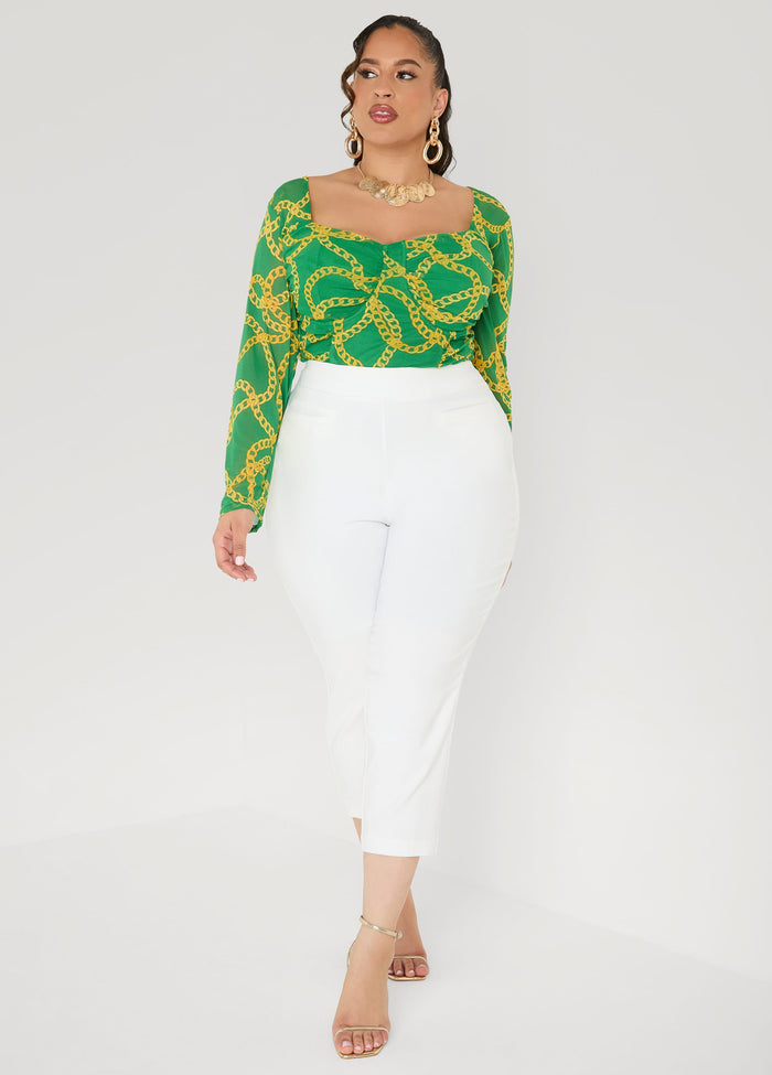 Chain Print Bustier Top