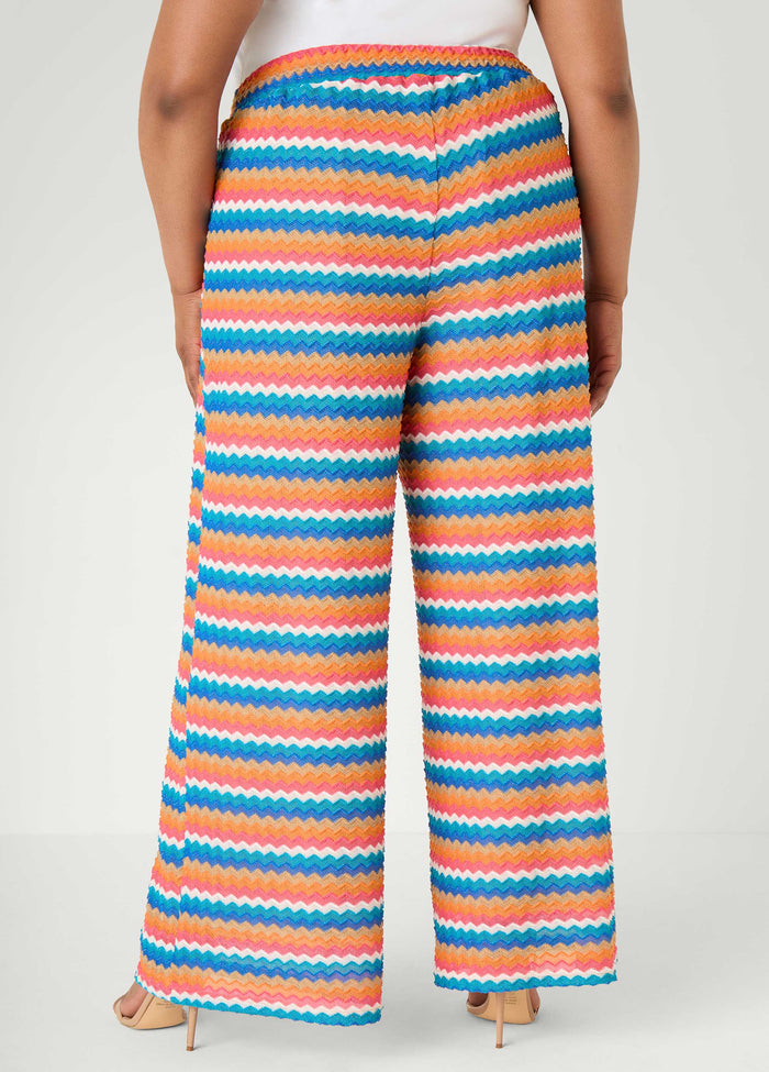 Chevron Knit Wide Leg Pants