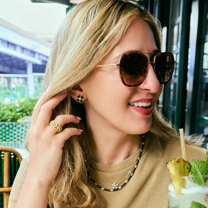 City Blooms Onyx Stud Earrings - FREIDA ROTHMAN