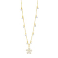 City Pavé Petal Studded Charm Necklace - FREIDA ROTHMAN