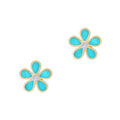 City Turquoise Petal Stud Earrings - FREIDA ROTHMAN