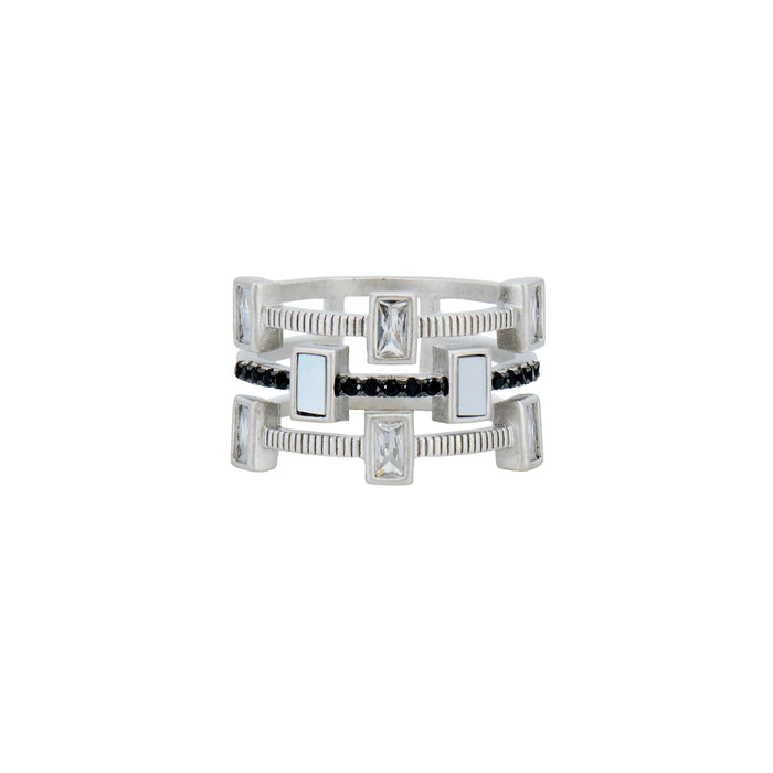 9 Cobblestone 3-Stack Ring Industrial Finish RING