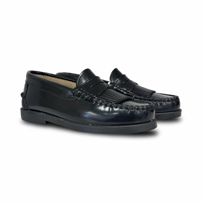 Confetti Black Fringe Penny Loafer