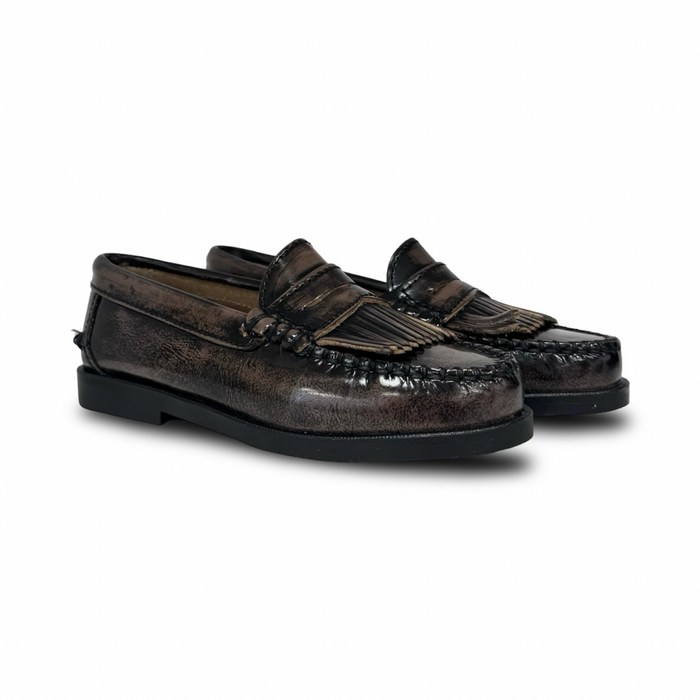 Confetti Brown Brushed Fringe Penny Loafer