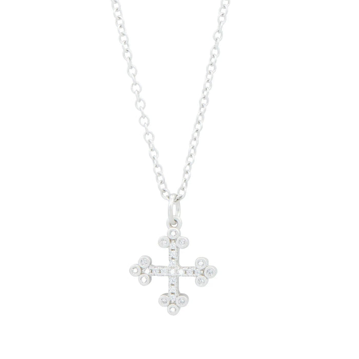 Silver Cross Necklace FREIDA ROTHMAN NECKLACE