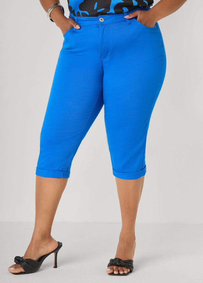 Cuffed Denim Capris