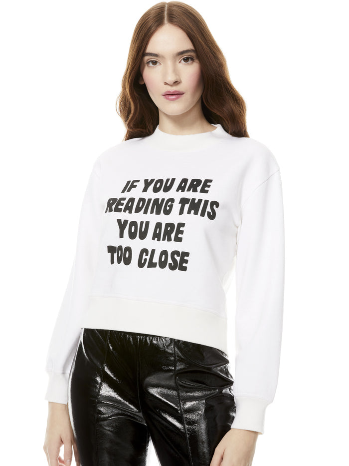 DENVER ROUND HEM SWEATSHIRT - WHITE/BLACK