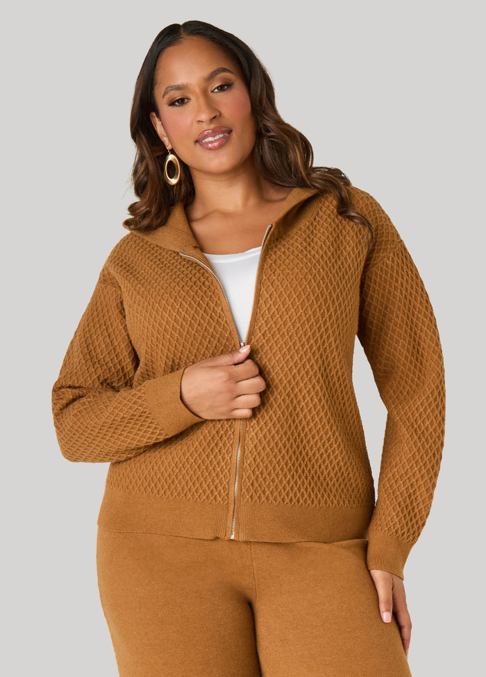 Diamond Cable Knit Cardigan