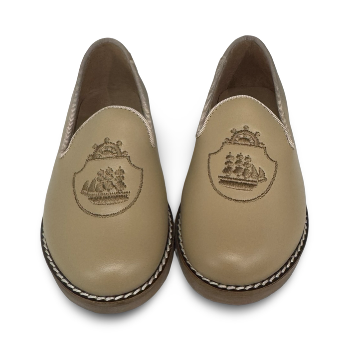 Don Louis Beige Crest Smoking Shoe