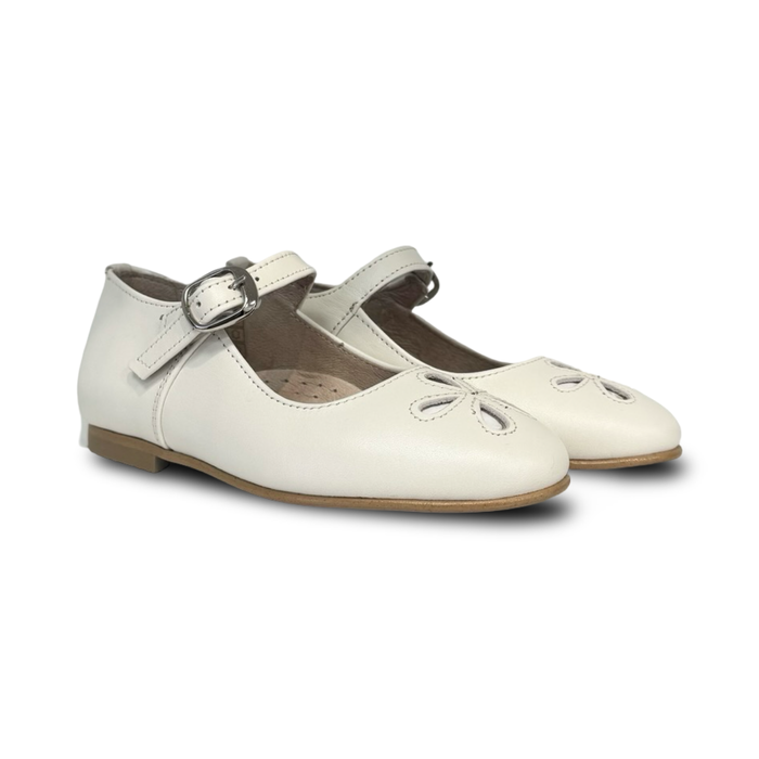 Don Louis Beige Flower Cut Out Mary Jane