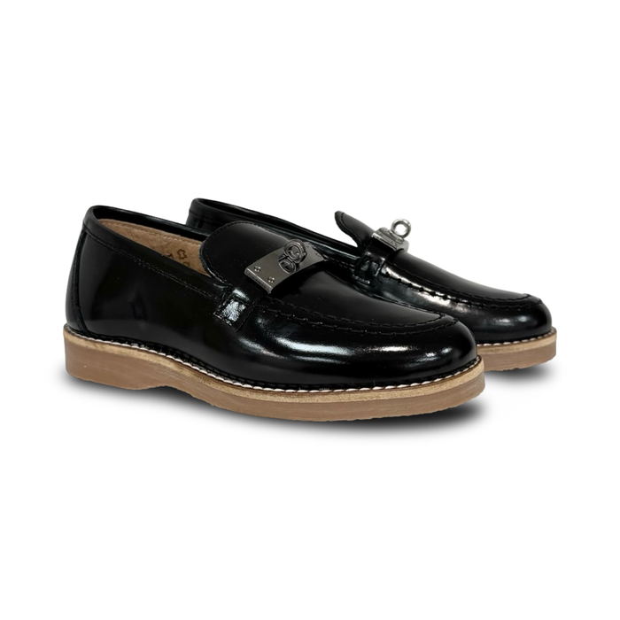 Don Louis Black Designer Buckle Loafer