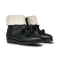 Don Louis Black Fur Bow Bootie