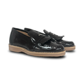Don Louis Black Penny Fringe Coin Loafer