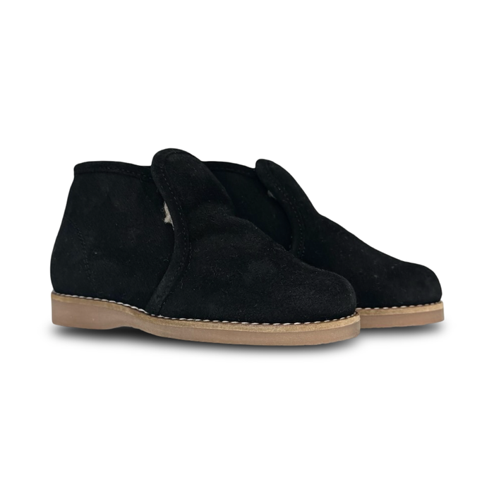 Don Louis Black Sherpa Slip On Bootie