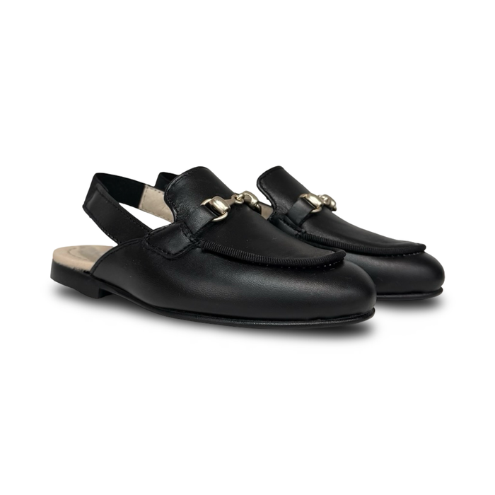 Don Louis Black Sling Back Loafer