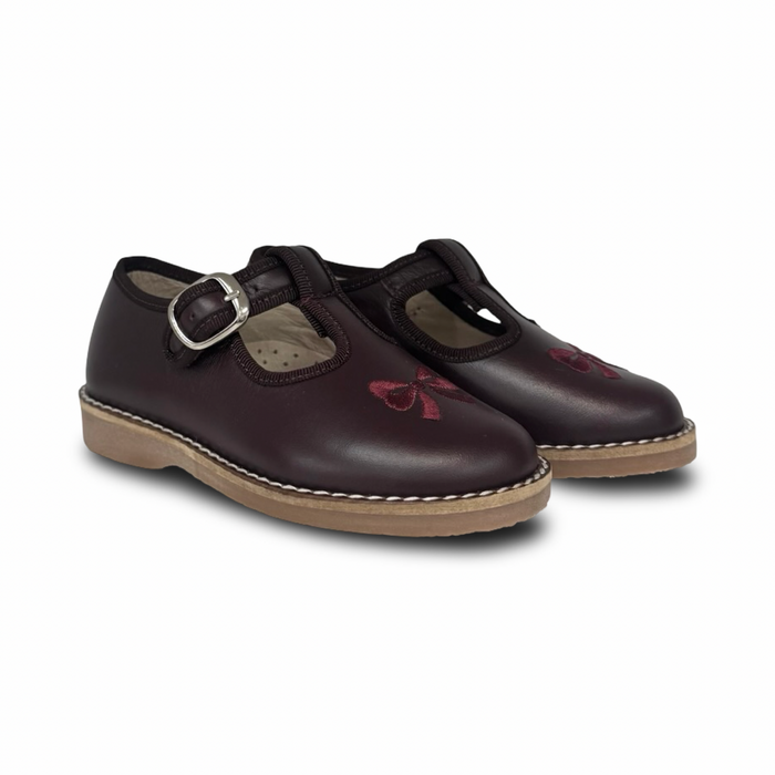 Don Louis Burgundy Bow T Bar