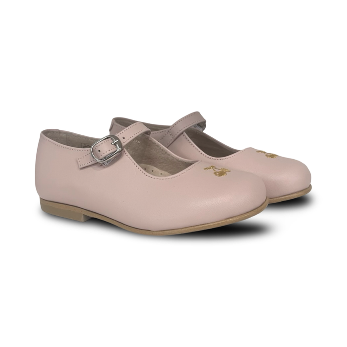 Don Louis Pink Embroidered Cherry Mary Jane