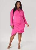 Plus Size Knit Shirtdress Plus Size Pink Knit Dress