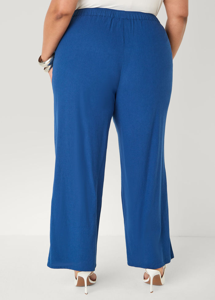 Drawstring Linen Blend Pants