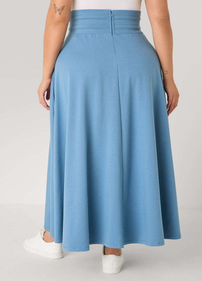Drawstring Side Split Maxi Skirt