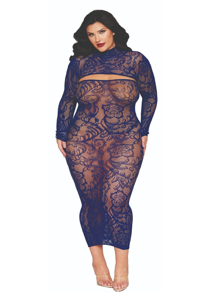 Dreamgirl Lace Shrug And Strapless Maxi Dress