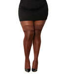 Dreamgirl Stay Up Lace Trim Thigh Highs