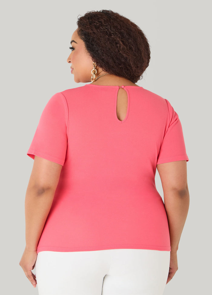 Embellished Faux Wrap Top