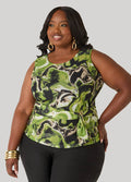 Embellished Marble Print Top
