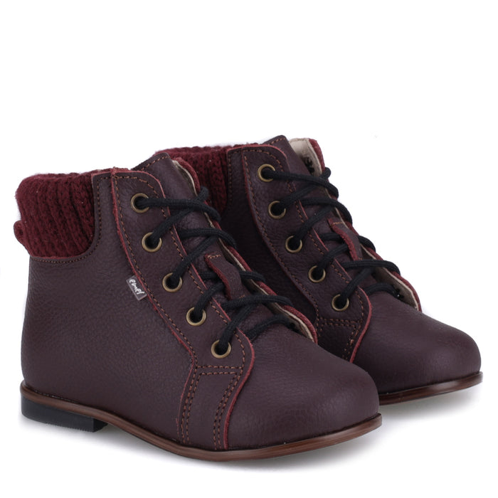 Emel Burgundy Sock Baby Bootie