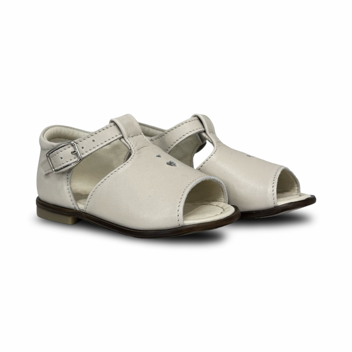Emel Off White Double Heart Open Toe Sandal