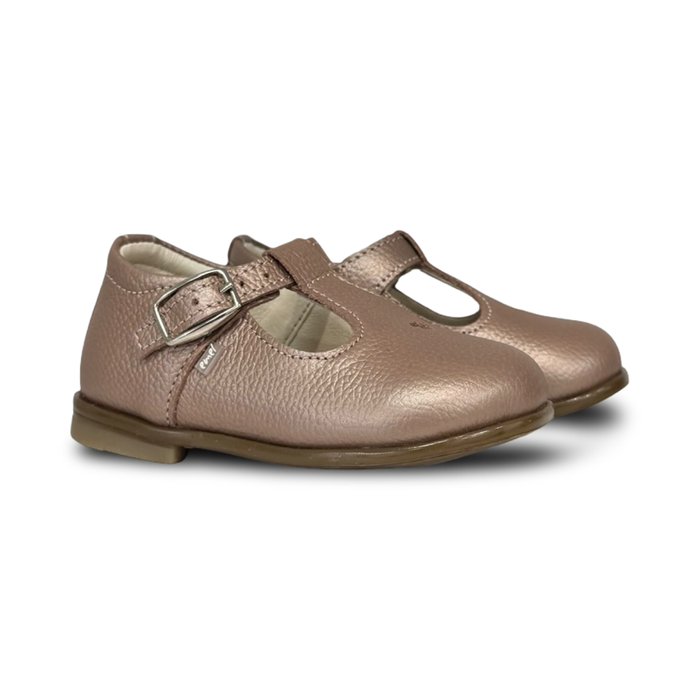 Emel Pearlized Pink Heart T-Strap