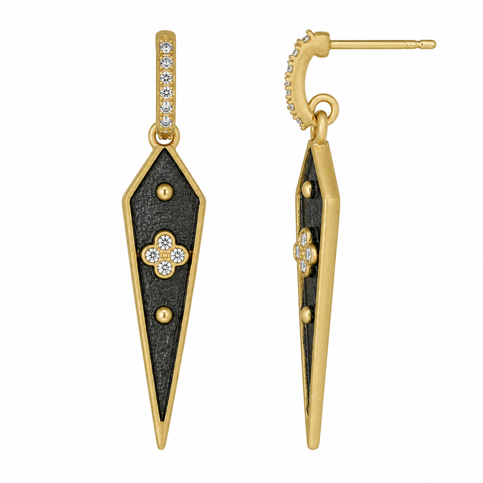 Exclusive Noir Spear Drop Earrings