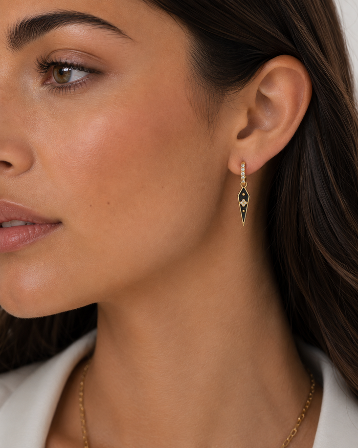 Exclusive Noir Spear Drop Earrings