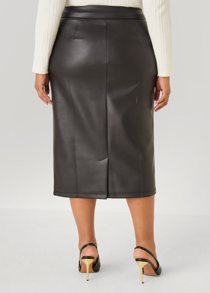 Faux Leather Pencil Skirt