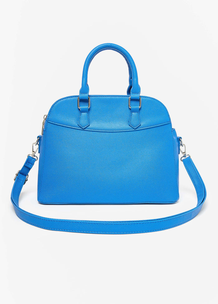 Faux Leather Top Handle Satchel