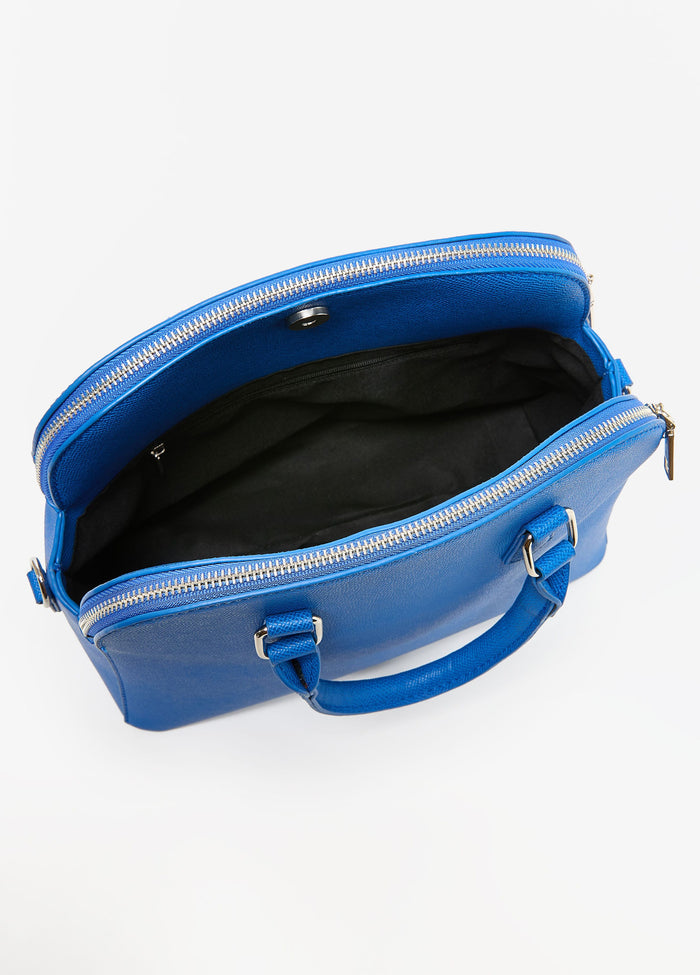 Faux Leather Top Handle Satchel