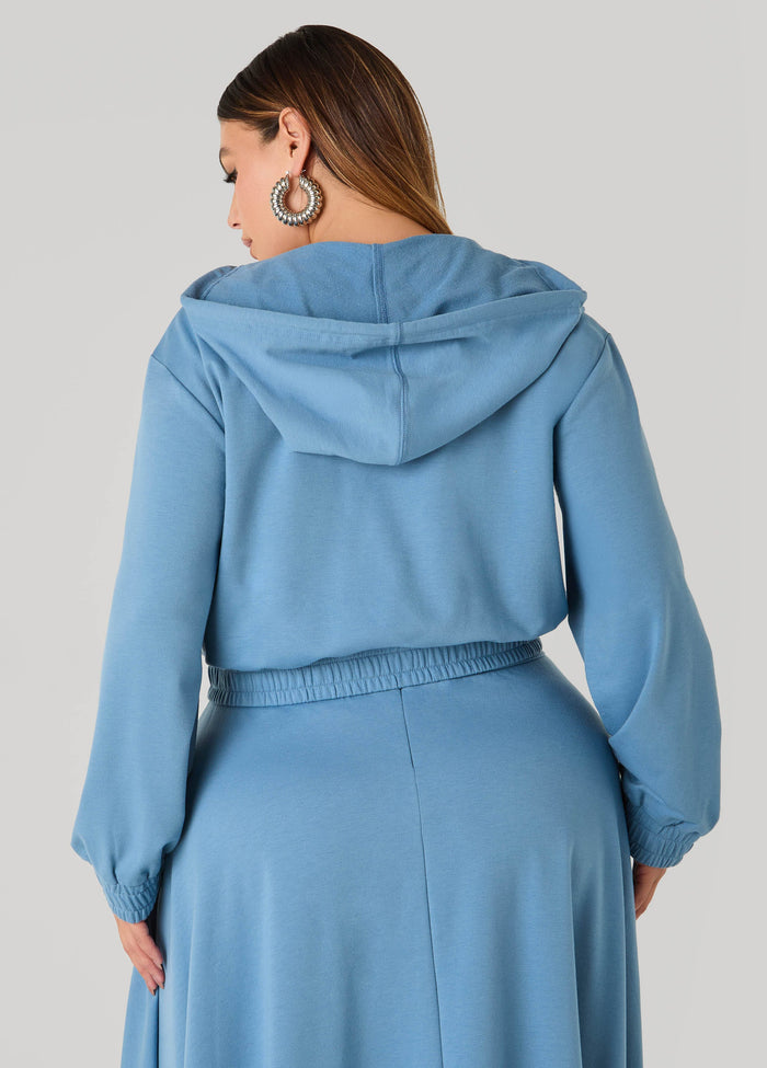Faux Wrap Cropped Hoodie