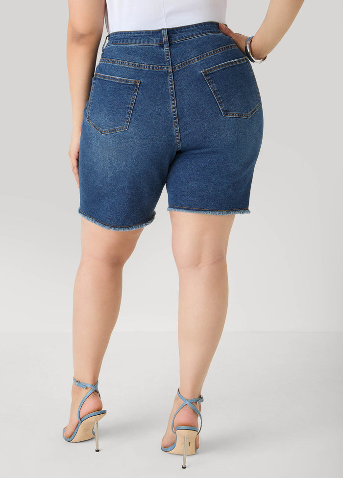 Fearless Distressed High Waist Denim Shorts