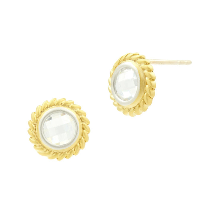 Fleur Bloom Circular Stud Earrings - FREIDA ROTHMAN