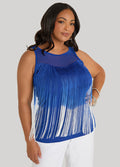 Fringed Mesh Paneled Top