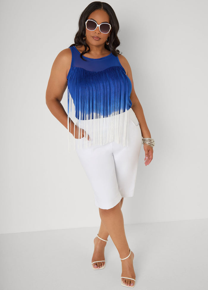 Fringed Mesh Paneled Top
