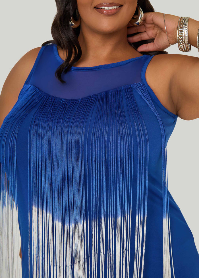Fringed Mesh Paneled Top