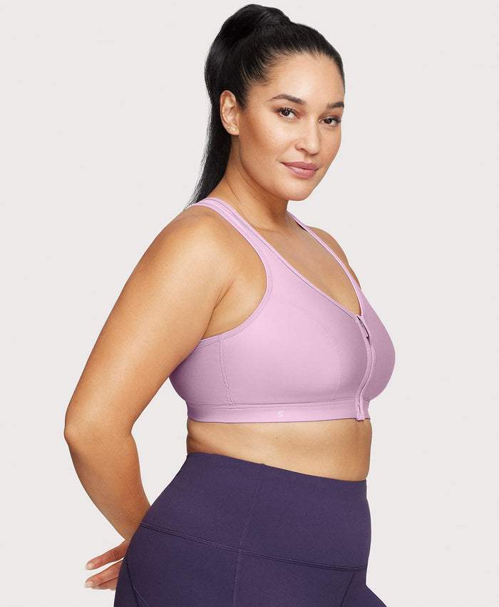 Front-Closure Zip Up Sports Bra