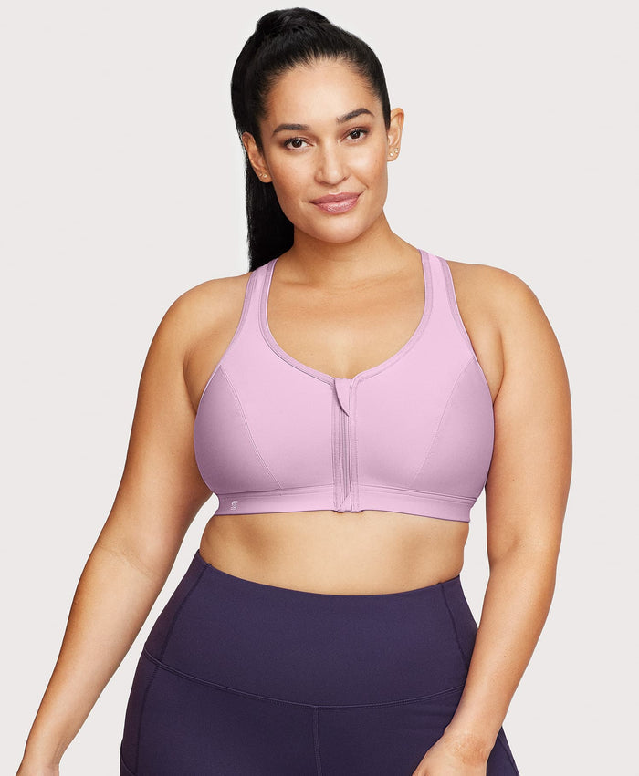 Front-Closure Zip Up Sports Bra