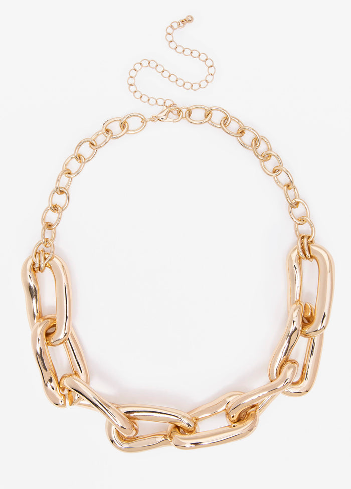Gold Tone Chain Link Necklace