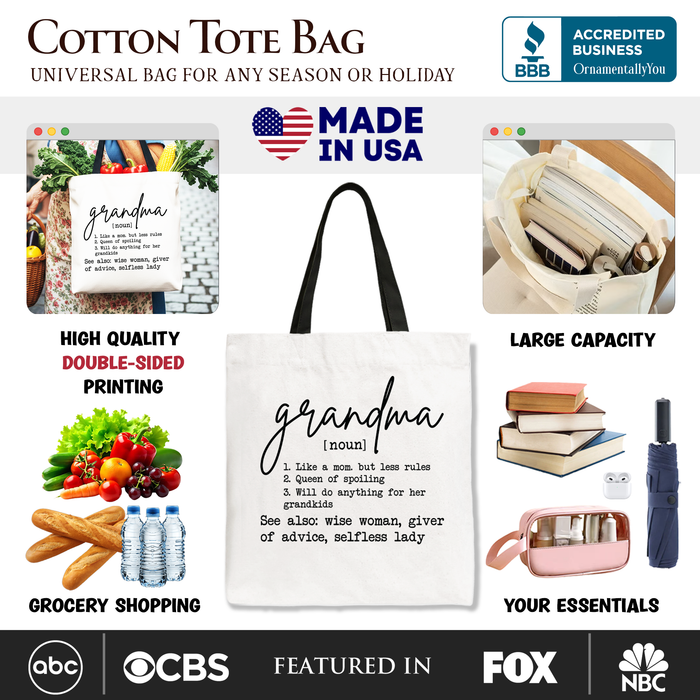 Grandma Definition Canvas Tote Bag